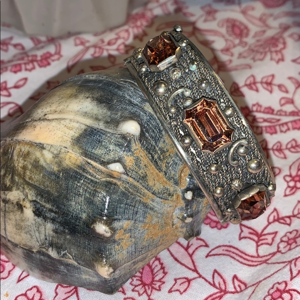 Vintage Alpaca silver rhinestone bracelet